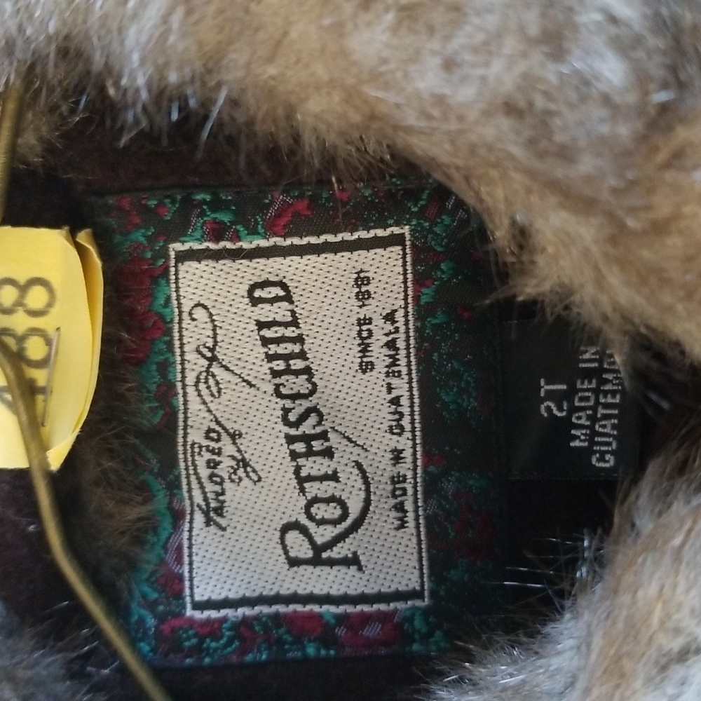 Rothschild coat and matching hat. Size 2T